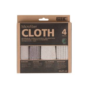 Cleaning Cloth 32x31cm 4PK - Beige/Grey