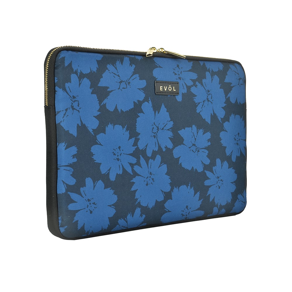 Recycled Designer range 13.3" Laptop Sleeve - BLUE FLOWER