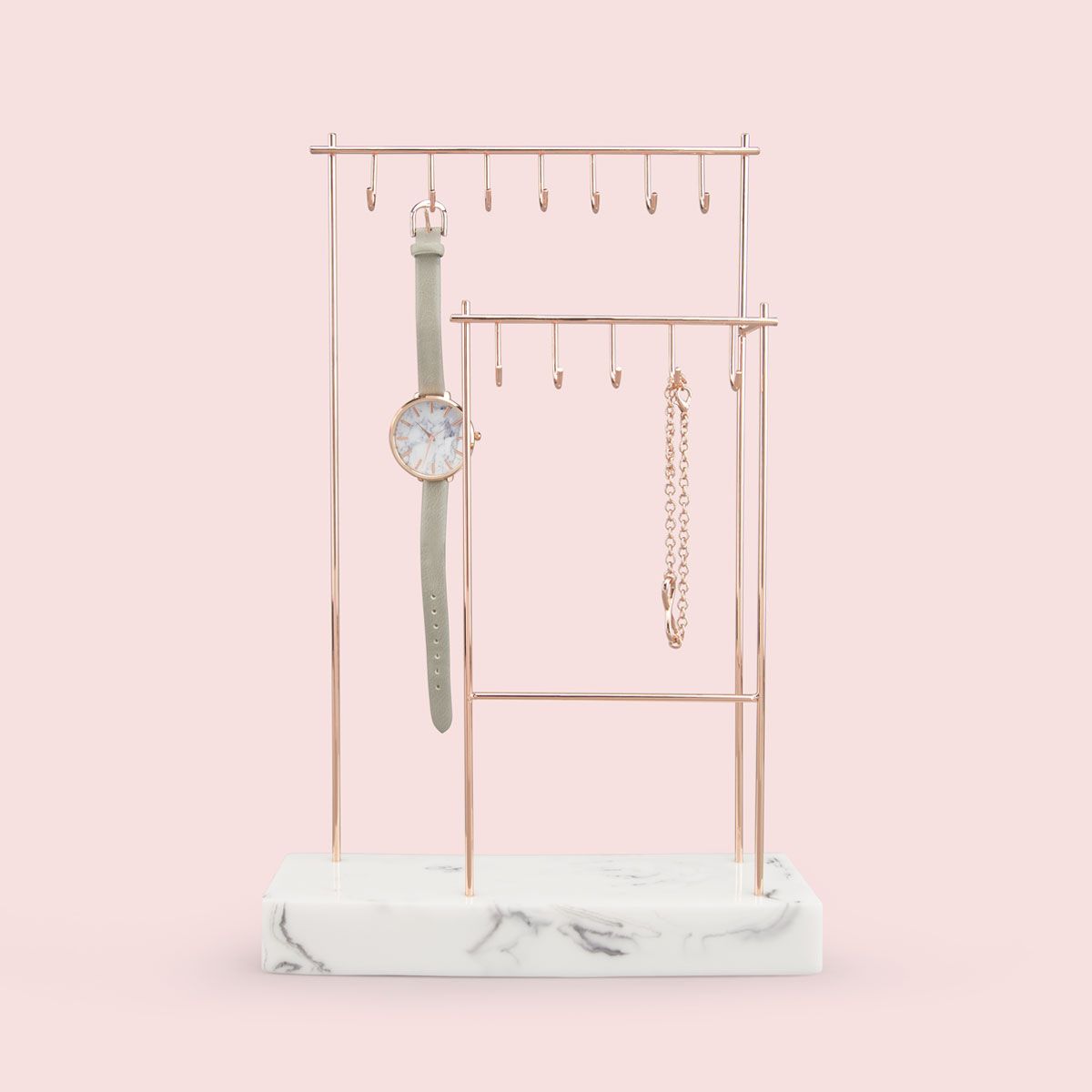 Stackers Double Jewellery Hanger White Marble